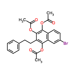 7471-47-8  6-bromo-3-(2-phenylethyl)naphthalene-1,2,4-triyl triacetate