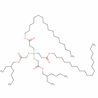 84370-78-5  2-ethylhexyl 10-ethyl-4,4-bis[3-(octadecyloxy)-3-oxopropyl]-7-oxo-8-oxa-3,5-dithia-4-stannatetradecanoate