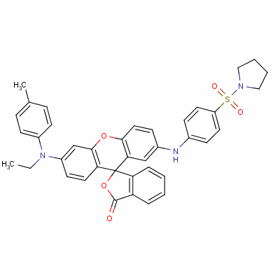 85223-12-7  1-[[4-[[6'-[ethyl(p-tolyl)amino]-3-oxospiro[isobenzofuran-1(3H),9'-[9H]xanthen]-2'-yl]amino]phenyl]sulphonyl]pyrrolidine