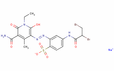 90677-62-6  sodium 2-[[5-carbamoyl-1-ethyl-1,6-dihydro-2-hydroxy-4-methyl-6-oxo-3-pyridyl]azo]-4-[(2,3-dibromo-1-oxopropyl)amino]benzenesulphonate