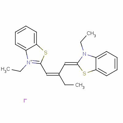 909-63-7  3-ethyl-2-[2-[(3-ethyl-3H-benzothiazol-2-yliden)methyl]but-1-enyl]benzothiazolium jodid