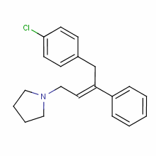 91-82-7  1-(4-(4-chlorophenyl)-3-phenylbut-2-enyl)pyrrolidine