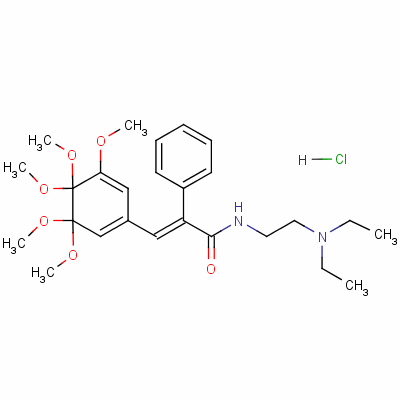 93777-60-7  N-[2-(diethylamino)ethyl]-3,4-dimethoxy-α-[(3,4,5-trimethoxyphenyl)methylene]phenylacetamide monohydrochloride