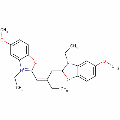 93838-97-2  3-ethyl-2-[2-[(3-ethyl-5-methoxy-3H-benzoxazol-2-ylidene)methyl]but-1-enyl]-5-methoxybenzoxazolium iodide