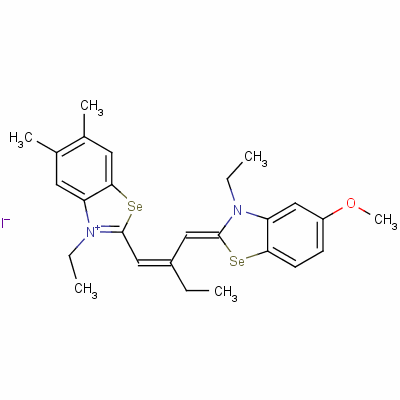 93857-89-7  3-ethyl-2-[2-[(3-ethyl-5-methoxy-3H-benzoselenazol-2-ylidene)methyl]but-1-enyl]-5,6-dimethylbenzoselenazolium iodide
