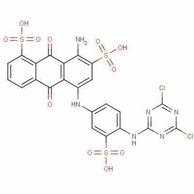 93858-28-7  8-amino-5-[[4-[(4,6-dichloro-1,3,5-triazin-2-yl)amino]-3-sulphophenyl]amino]-9,10-dihydro-9,10-dioxoanthracene-1,7-disulphonic acid