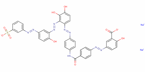 93918-07-1  disodium 5-[[4-[[[4-[[dihydroxy[[2-hydroxy-5-[(3-sulphonatophenyl)azo]phenyl]azo]phenyl]azo]phenyl]amino]carbonyl]phenyl]azo]salicylate