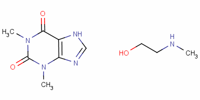 93918-99-1  3,7-dihydro-1,3-dimethyl-1H-purine-2,6-dione, compound with 2-(methylamino)ethanol (1:1)