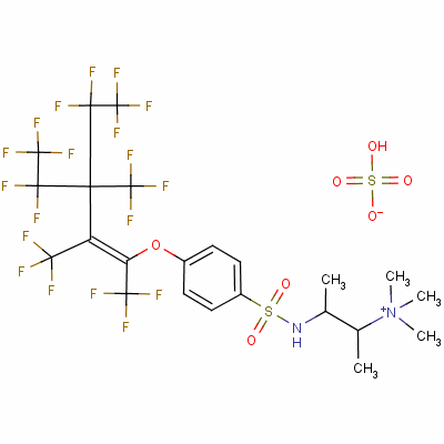 93951-33-8  methyl trimethyl-2(or 3)-[[[4-[[4,4,5,5,5-pentafluoro-3-(pentafluoroethyl)-1,2,3-tris(trifluoromethyl)-1-pentenyl]oxy]phenyl]sulphonyl]amino]propylammonium sulphate