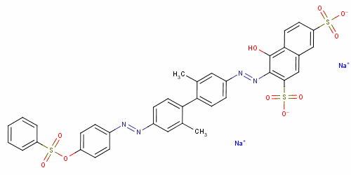 93982-79-7  sodium 3-[[2,2'-dimethyl-4'-[[4-[(phenylsulphonyl)oxy]phenyl]azo][1,1'-biphenyl]-4-yl]azo]-4-hydroxynaphthalene-2,7-disulphonate