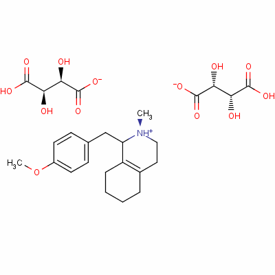 94006-06-1  (S)-1,2,3,4,5,6,7,8-octahydro-1-(4-methoxybenzyl)-2-methylisoquinolinium dihydrogen [R-(R*,R*)]-tartrate