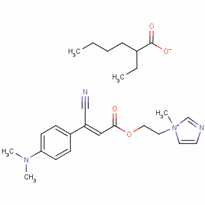 94087-17-9  1-[2-[[β-cyano-4-(dimethylamino)cinnamoyl]oxy]ethyl]-1-methyl-1H-imidazolium 2-ethylhexanoate