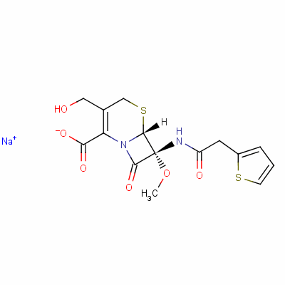 94089-00-6  sodium (6R-cis)-3-(hydroxymethyl)-7-methoxy-8-oxo-7-(2-thienylacetamido)-5-thia-1-azabicyclo[4.2.0]oct-2-ene-2-carboxylate