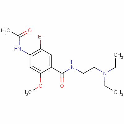 94135-22-5  4-(acetilamino)-5-bromo-N-[2-(dietilamino)etil]-2-metoxibenzamida