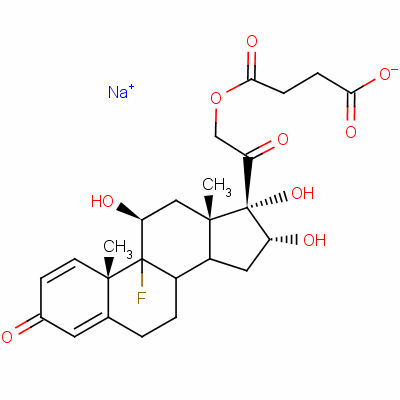 94135-37-2  Pregna-1,4-diene-3,20-dione, 21-(3-carboxy-1-oxopropoxy)-9-fluoro-11,16,17-trihydroxy-, monosodium salt, (11β,16α)-