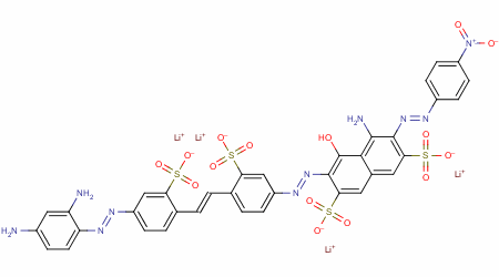 94386-25-1  tetralithium 4-amino-6-[[4-[2-[4-[(2,4-diaminophenyl)azo]-2-sulphonatophenyl]vinyl]-3-sulphonatophenyl]azo]-5-hydroxy-3-[(4-nitrophenyl)azo]naphthalene-2,7-disulphonate