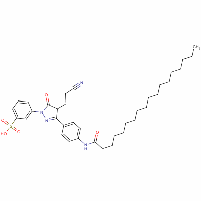 94944-75-9  m-[4-(2-cyanoethyl)-4,5-dihydro-5-oxo-3-[4-[(1-oxooctadecyl)amino]phenyl]-1H-pyrazol-1-yl]benzenesulphonic acid