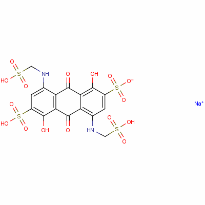 95008-85-8  9,10-dihydro-1,5-dihydroxy-9,10-dioxo-4,8-bis[(sulphomethyl)amino]anthracene-2,6-disulphonic acid, sodium salt