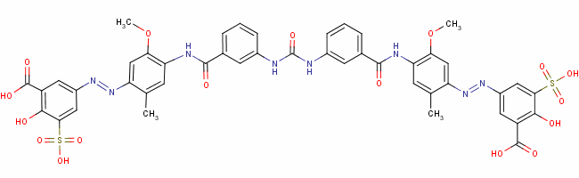 95008-88-1  3,3'-[carbonylbis[imino-m-phenylenecarbonylimino(5-methoxy-2-methyl-p-phenylene)azo]]bis[6-hydroxy-5-sulphobenzoic acid