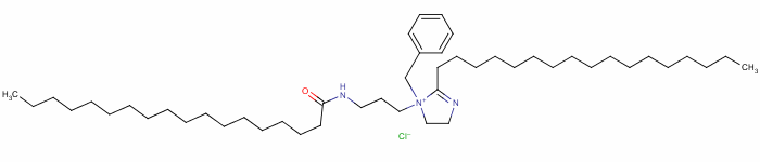 97337-78-5  1-benzyl-2-heptadecyl-4,5-dihydro-1-[3-[(1-oxooctadecyl)amino]propyl]-1-H-imidazolium chloride