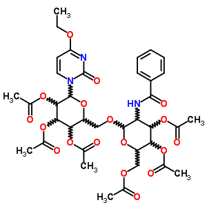 4753-00-8  2(1H)-pyrimidinone, 4-ethoxy-1-[2,3,4-tri-O-acetyl-6-O-[3,4,6-tri-O-acetyl-2-(benzoylamino)-2-deoxyhexopyranosyl]hexopyranosyl]-