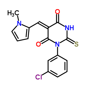 5810-63-9  (5Z)-1-(3-chlorophenyl)-5-[(1-methyl-1H-pyrrol-2-yl)methylidene]-2-thioxodihydropyrimidine-4,6(1H,5H)-dione