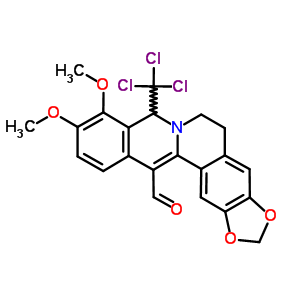 75767-39-4  9,10-dimethoxy-8-(trichloromethyl)-5,8-dihydro-6H-[1,3]dioxolo[4,5-g]isoquino[3,2-a]isoquinoline-13-carbaldehyde