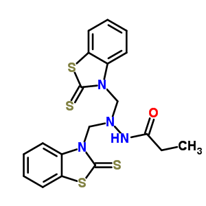 76151-48-9  N',N'-bis[(2-thioxo-1,3-benzothiazol-3(2H)-yl)methyl]propanehydrazide