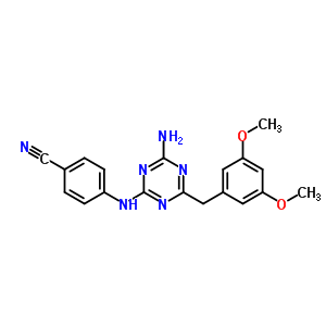 205381-64-2  4-{[4-amino-6-(3,5-dimethoxybenzyl)-1,3,5-triazin-2-yl]amino}benzonitrile