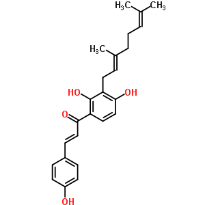 62949-76-2  (2E)-1-{3-[(2E)-3,7-dimethylocta-2,6-dien-1-yl]-2,4-dihydroxyphenyl}-3-(4-hydroxyphenyl)prop-2-en-1-one