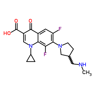 99735-00-9  1-cyclopropyl-6,8-difluoro-7-{3-[(methylamino)methyl]pyrrolidin-1-yl}-4-oxo-1,4-dihydroquinoline-3-carboxylic acid