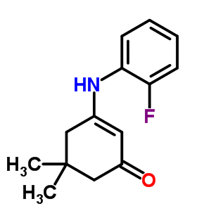 145657-36-9  3-[(2-fluorophenyl)amino]-5,5-dimethylcyclohex-2-en-1-one
