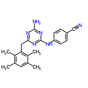 205381-66-4  4-{[4-amino-6-(2,3,5,6-tetramethylbenzyl)-1,3,5-triazin-2-yl]amino}benzonitrile