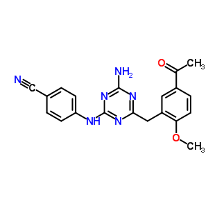 205381-74-4  4-{[4-(5-acetyl-2-methoxybenzyl)-6-amino-1,3,5-triazin-2-yl]amino}benzonitrile