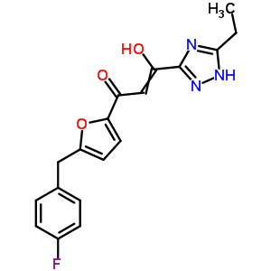 280571-90-6  3-(5-ethyl-1H-1,2,4-triazol-3-yl)-1-[5-(4-fluorobenzyl)furan-2-yl]-3-hydroxyprop-2-en-1-one