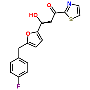 280571-96-2  3-[5-(4-fluorobenzyl)furan-2-yl]-3-hydroxy-1-(1,3-thiazol-2-yl)prop-2-en-1-one