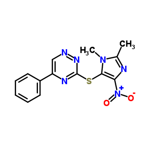 77164-82-0  3-[(1,2-dimethyl-4-nitro-1H-imidazol-5-yl)sulfanyl]-5-phenyl-1,2,4-triazine