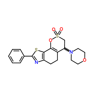 80379-72-2  4-(morpholin-4-yl)-8-phenyl-3,4,5,6-tetrahydro[1,2]oxathiino[5,6-g][1,3]benzothiazole 2,2-dioxide