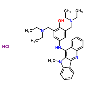 98244-78-1  2,6-bis[(diethylamino)methyl]-4-[(10-methyl-10H-indolo[3,2-b]quinolin-11-yl)amino]phenol hydrochloride (1:1)