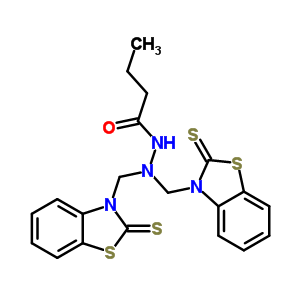 76151-49-0  N',N'-bis[(2-thioxo-1,3-benzothiazol-3(2H)-yl)methyl]butanehydrazide