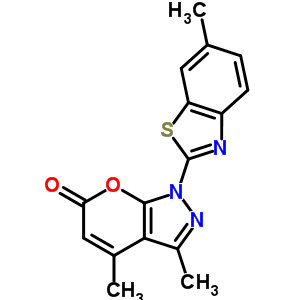 106531-84-4  3,4-dimethyl-1-(6-methyl-1,3-benzothiazol-2-yl)pyrano[2,3-c]pyrazol-6(1H)-one