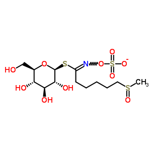 499-37-6  1-S-[(1E)-6-(methylsulfinyl)-N-(sulfonatooxy)hexanimidoyl]-1-thio-beta-D-glucopyranose