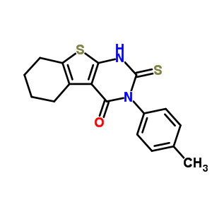 59898-69-0  3-(4-methylphenyl)-2-thioxo-2,3,5,6,7,8-hexahydro[1]benzothieno[2,3-d]pyrimidin-4(1H)-one