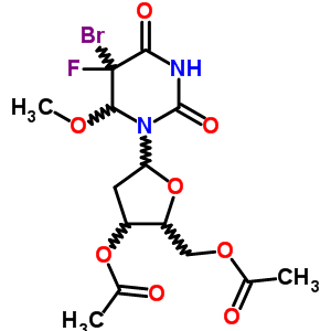 7771-05-3  5-bromo-1-(3,5-di-O-acetyl-2-deoxypentofuranosyl)-5-fluoro-6-methoxydihydropyrimidine-2,4(1H,3H)-dione