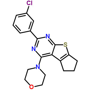 87753-02-4  2-(3-chlorophenyl)-4-(morpholin-4-yl)-6,7-dihydro-5H-cyclopenta[4,5]thieno[2,3-d]pyrimidine