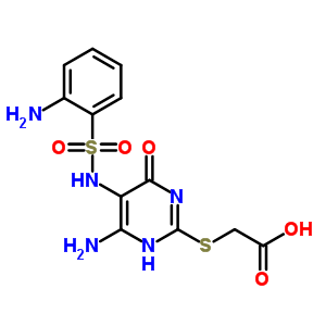 93671-10-4  [(6-amino-5-{[(2-aminophenyl)sulfonyl]amino}-4-oxo-1,4-dihydropyrimidin-2-yl)sulfanyl]acetic acid