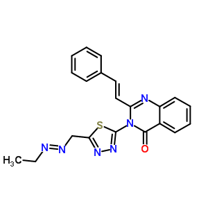 103515-11-3  3-(5-{[(E)-ethyldiazenyl]methyl}-1,3,4-thiadiazol-2-yl)-2-[(E)-2-phenylethenyl]quinazolin-4(3H)-one