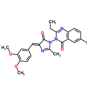114496-31-0  3-{(4Z)-4-[(3,4-dimethoxyphenyl)methylidene]-2-methyl-5-oxo-4,5-dihydro-1H-imidazol-1-yl}-2-ethyl-6-iodoquinazolin-4(3H)-one