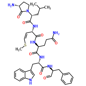 125989-10-8  N~2~-[(2S,3Z)-2-({(2S)-2-[(3R)-3-amino-2-oxopyrrolidin-1-yl]-4-methylpentanoyl}amino)-4-(methylsulfanyl)but-3-enoyl]-L-glutaminyl-N-[(1S)-1-benzyl-2-oxoethyl]-L-tryptophanamide