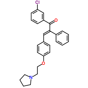 24845-22-5  (2E)-1-(3-chlorophenyl)-2-phenyl-3-[4-(2-pyrrolidin-1-ylethoxy)phenyl]prop-2-en-1-one